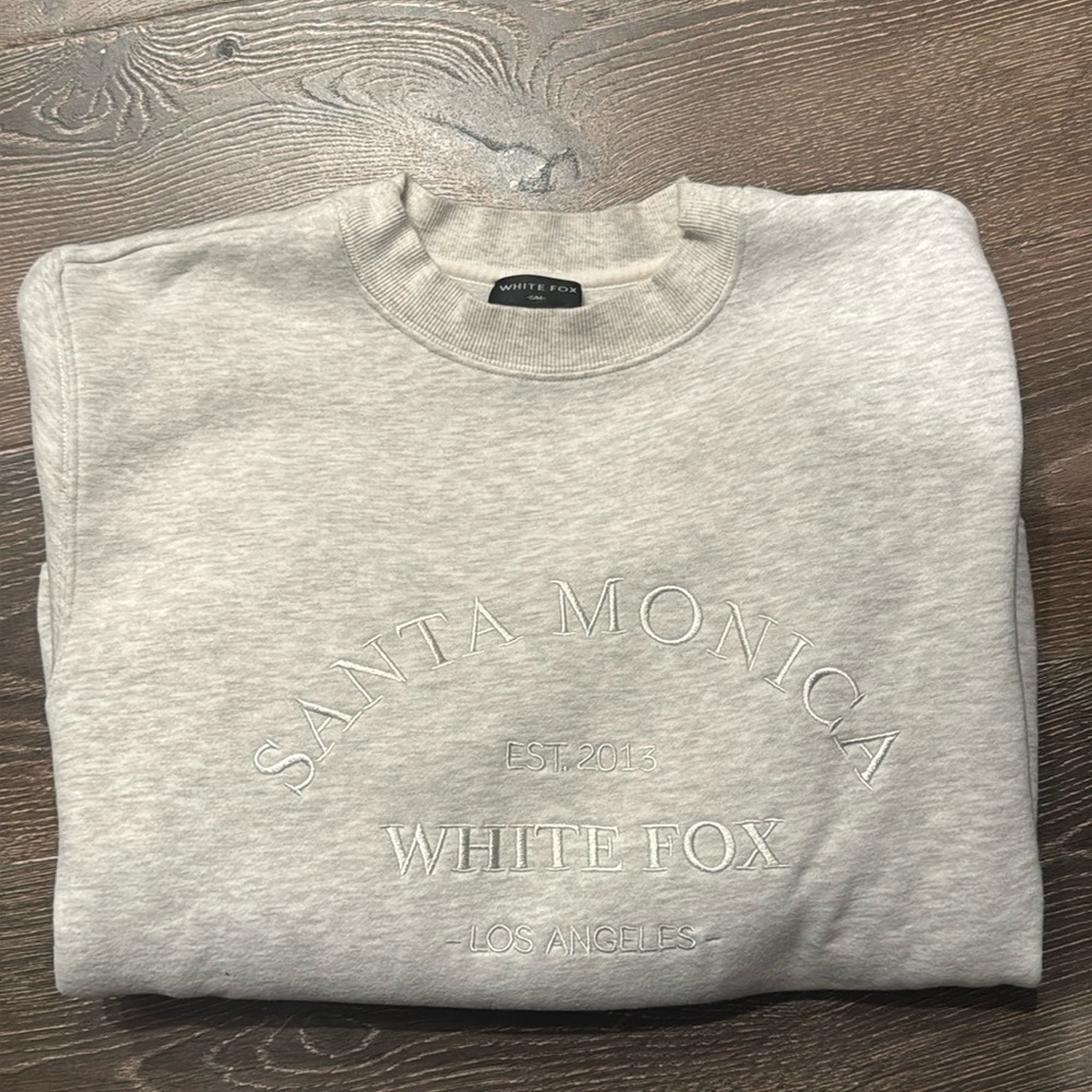 White Fox Heather Grey Santa Monica crewneck